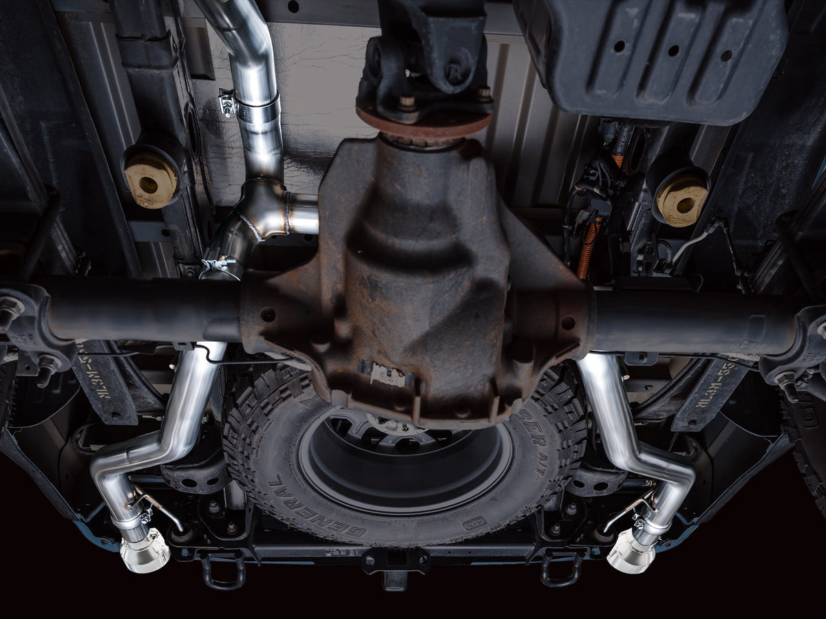 AWE 0FG Non-Resonated Catback for '21+ Ford F-150 Tremor (With Bumper Cutouts) - Chrome Silver Tips image 4
