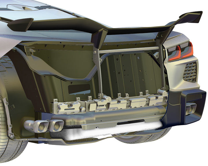 Chassis Mounted Rear Wing | Corvette C8 Stingray/Z51 (2020-2025) | Z06 Style Without Duckbill image 7