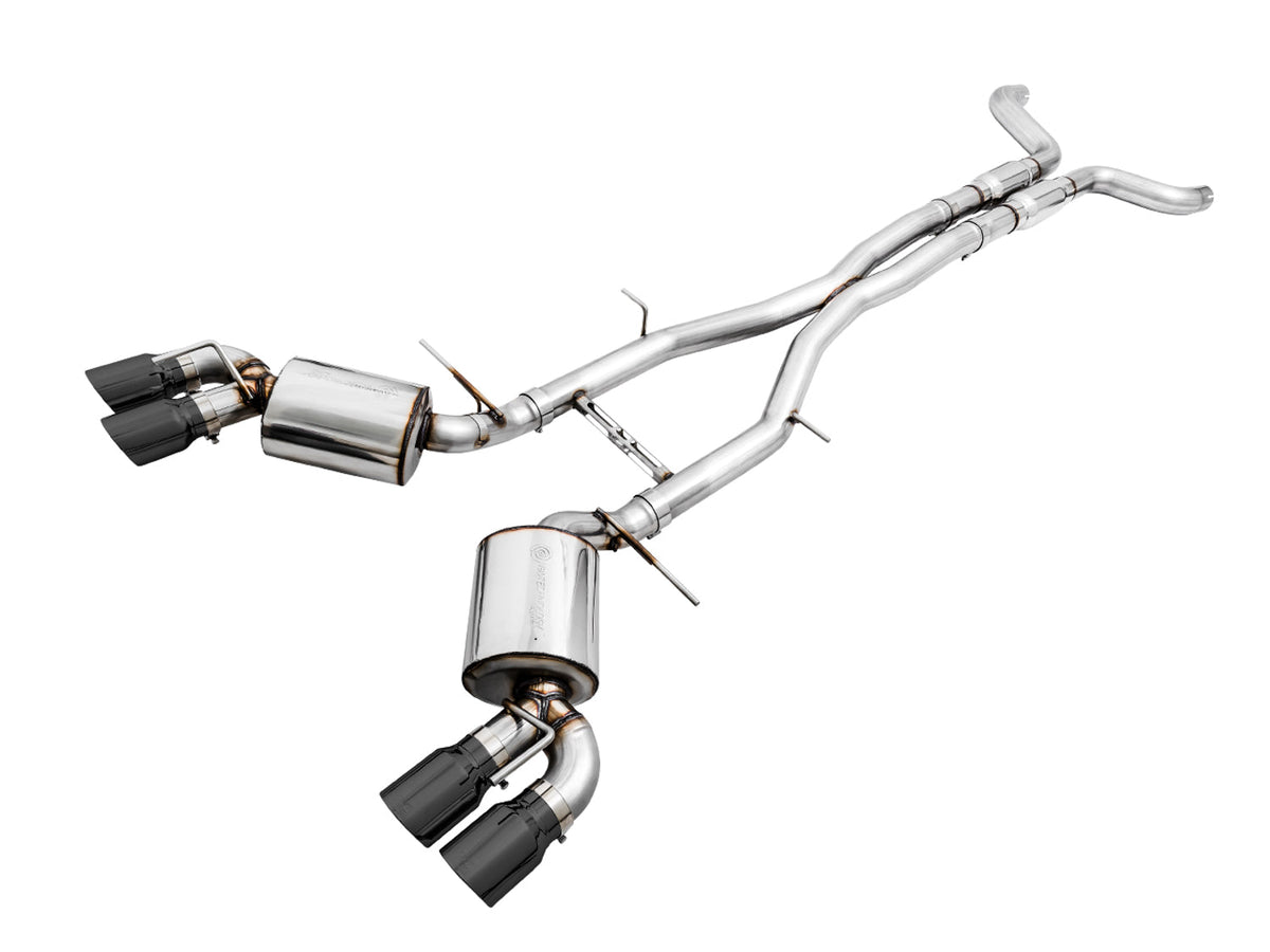 AWE Touring Edition Cat-back Exhaust for Gen6 Camaro SS / ZL1 / LT1 - Resonated - Diamond Black Tips (Quad Outlet) image 1