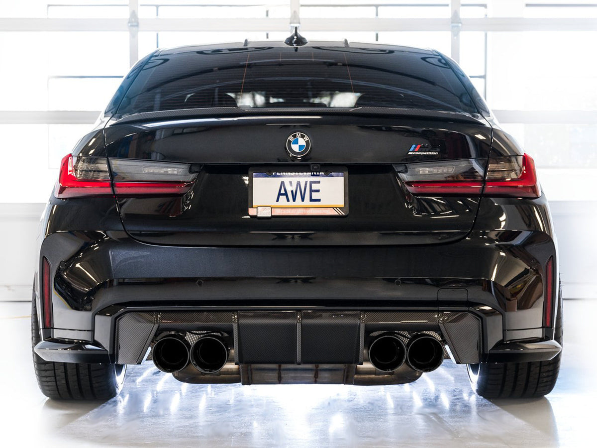 AWE Track Edition Catback Exhaust for BMW G8X M3/M4 - Diamond Black Tips image 4