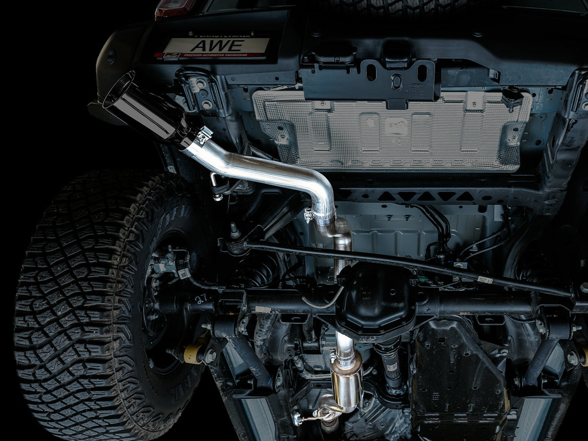 AWE 0FG Catback Exhaust for Ford Bronco with BashGuard™ - Single 5 Diamond Black Tip image 6