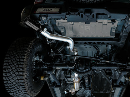 AWE 0FG Catback Exhaust for Ford Bronco with BashGuard™ - Single 5 Diamond Black Tip image 6