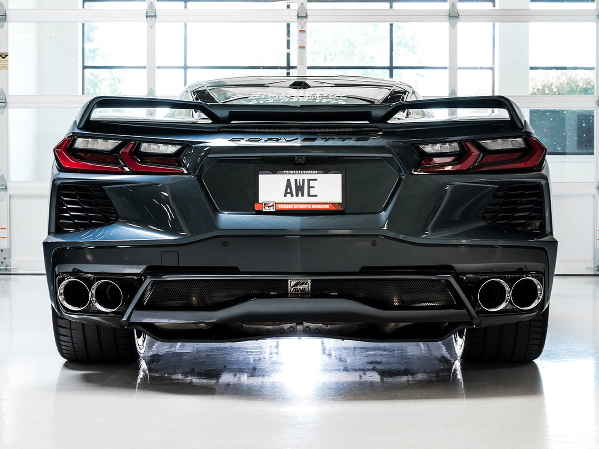 AWE Touring Edition Exhaust for C8 Corvette -- Chrome Silver Tips image 3