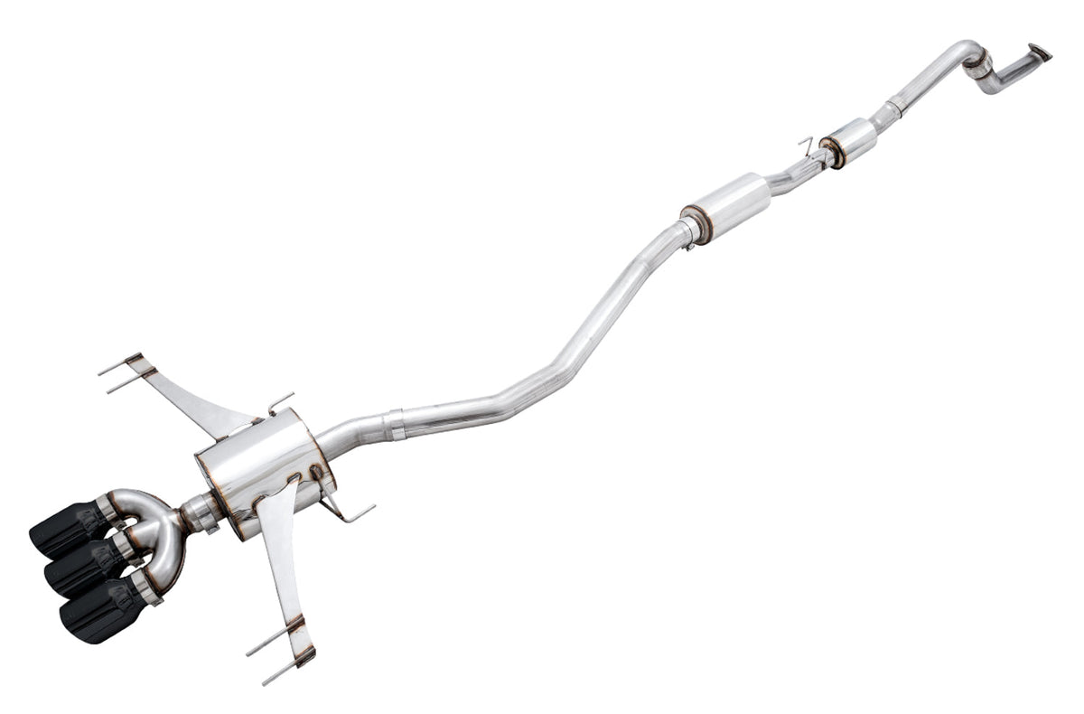 AWE Touring Edition Exhaust for FK8 Civic Type R (includes Front Pipe and DualPhase Mid Pipe) - Triple Diamond Black Tips image 1