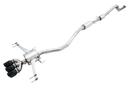 AWE Touring Edition Exhaust for FK8 Civic Type R (includes Front Pipe and DualPhase Mid Pipe) - Triple Diamond Black Tips image 1