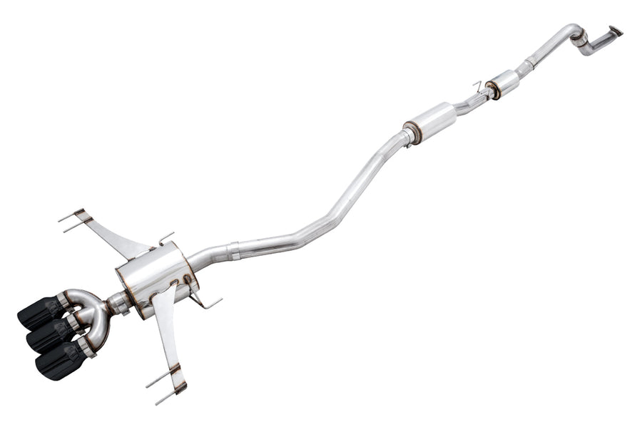 AWE Touring Edition Exhaust for FK8 Civic Type R (includes Front Pipe and DualPhase Mid Pipe) - Triple Diamond Black Tips image 1