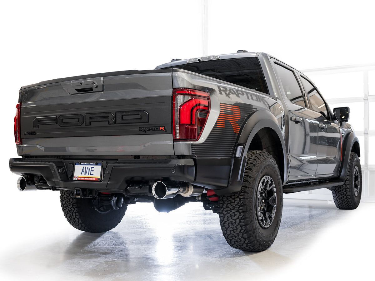 AWE SwitchPath™ Exhaust for Gen 3 Raptor R - Chrome Silver Tips image 6