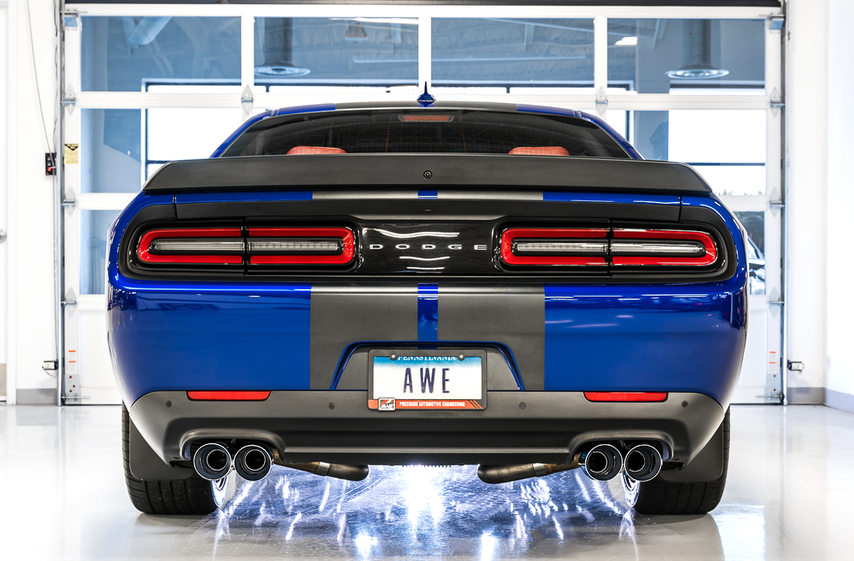 AWE Touring Edition Exhaust for 17+ Challenger 5.7 - Chrome Silver Quad Tips image 4