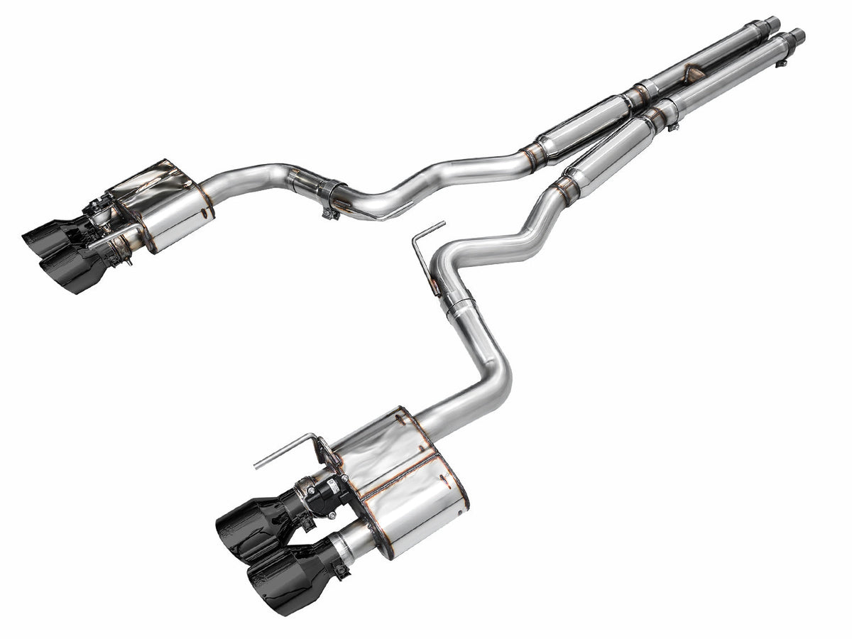 AWE SwitchPath™ Exhaust for S650 Ford Mustang GT Fastback - Quad Diamond Black Tips image 1
