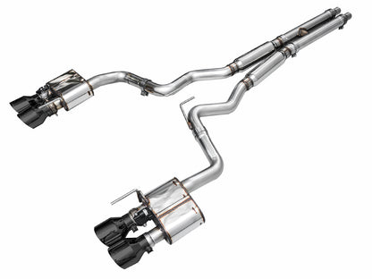 AWE SwitchPath™ Exhaust for S650 Ford Mustang GT Fastback - Quad Diamond Black Tips image 1