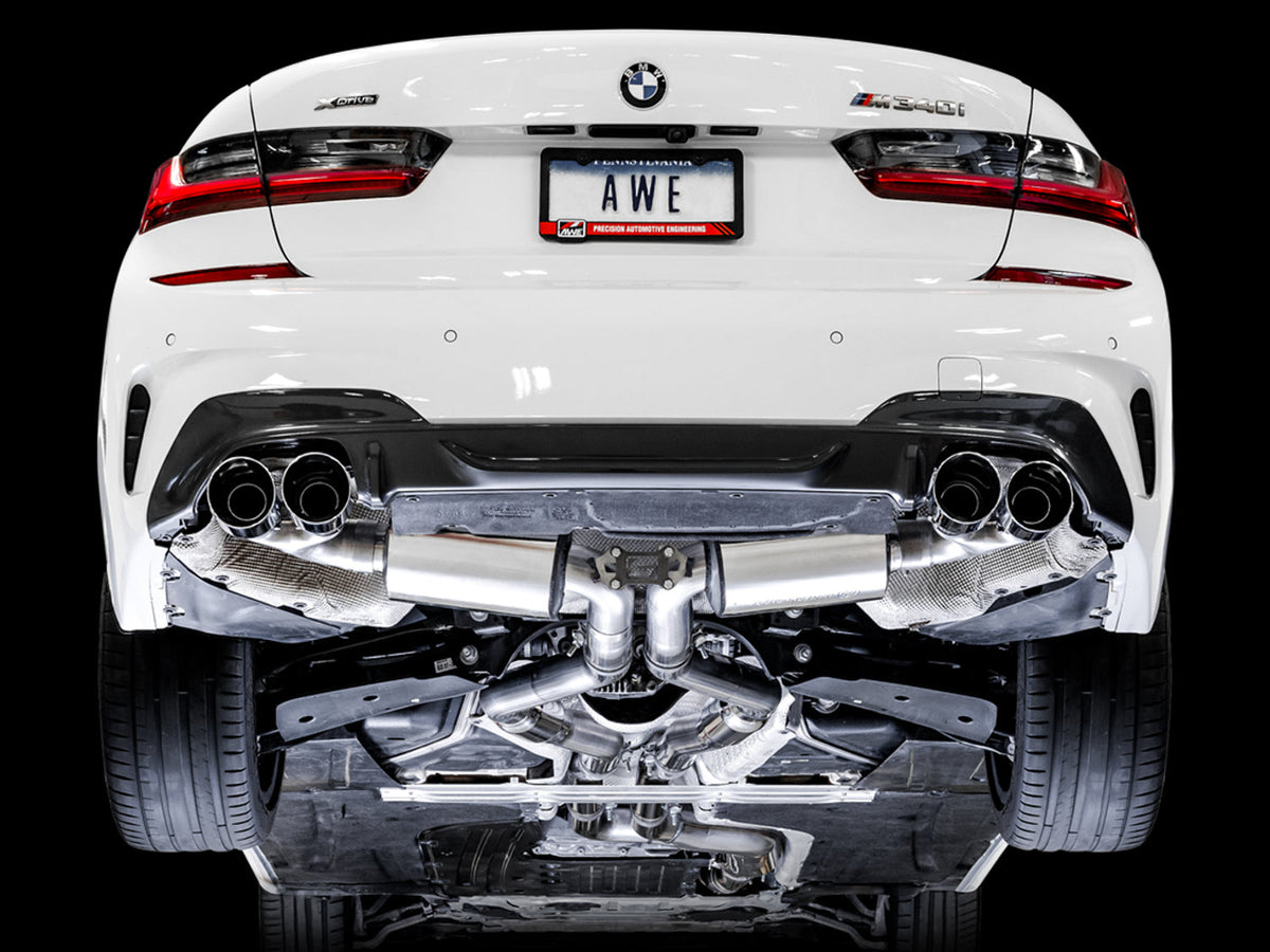 AWE Resonated Touring Edition Exhaust for G2X M340i / M440i - Chrome Silver image 2