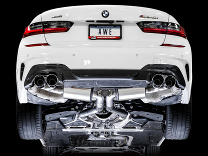 AWE Resonated Touring Edition Exhaust for G2X M340i / M440i - Chrome Silver image 2