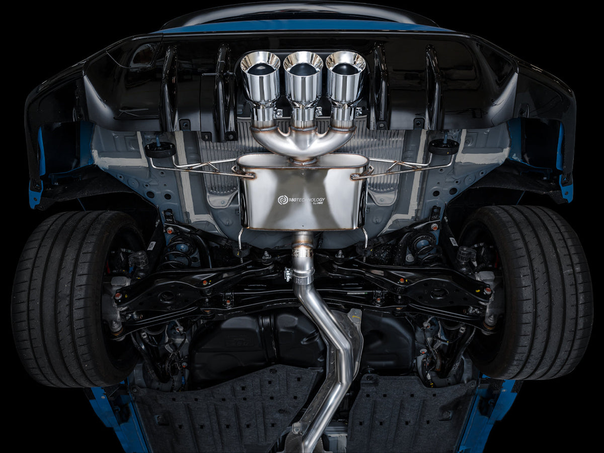 AWE Touring Edition Exhaust for FL5 Civic Type R - Triple Chrome Silver Tips image 2