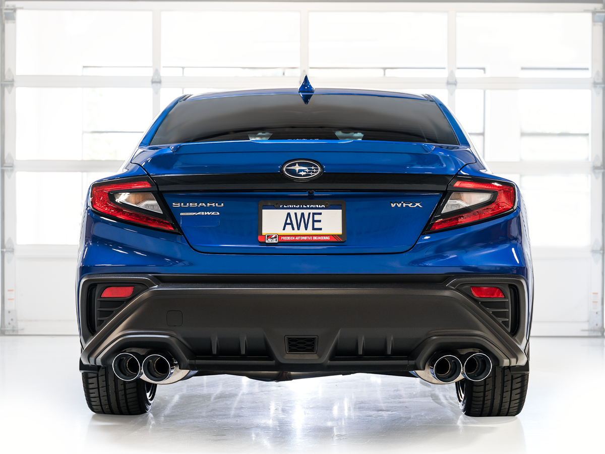 AWE Track Edition Exhaust for VB Subaru WRX - Chrome Silver Tips image 5