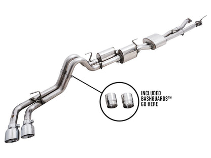 AWE 0FG Exhaust with BashGuard for 3rd Gen Tacoma - Dual Chrome Silver Tips image 15