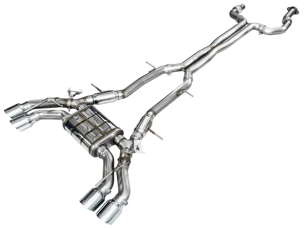 AWE SwitchPath™ Exhaust for Cadillac CT4-V Blackwing - Chrome Silver Tips image 1