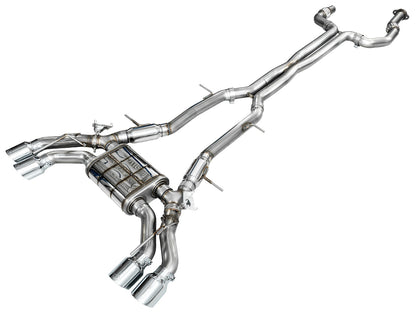 AWE SwitchPath™ Exhaust for Cadillac CT4-V Blackwing - Chrome Silver Tips image 1