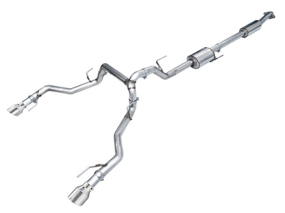 AWE 0FG Resonated Catback for '21+ Ford F-150 Tremor (With Bumper Cutouts) - Chrome Silver Tips image 1