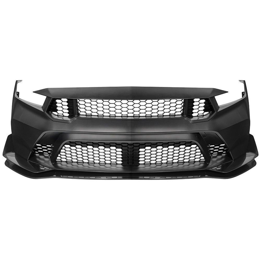 2024-Up Mustang GTD Style Full Conversion Primed Front Bumper Cover Grille Lip image 2