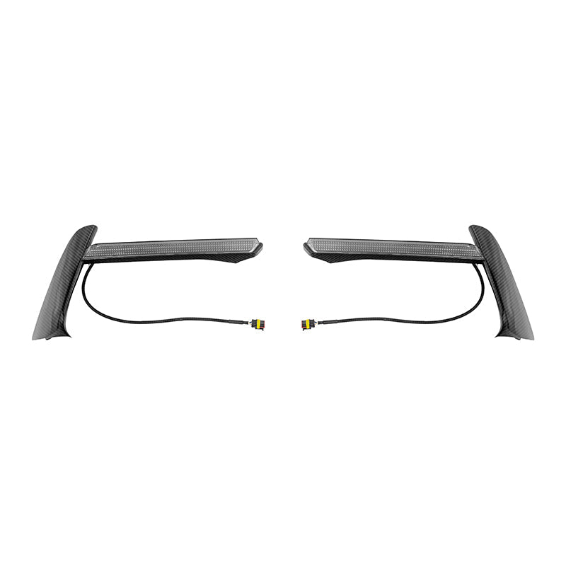 2020-Up Corvette C8 DRY CARBON FIBER Sequential LED DRL Light Bar Bezel Insert image 2