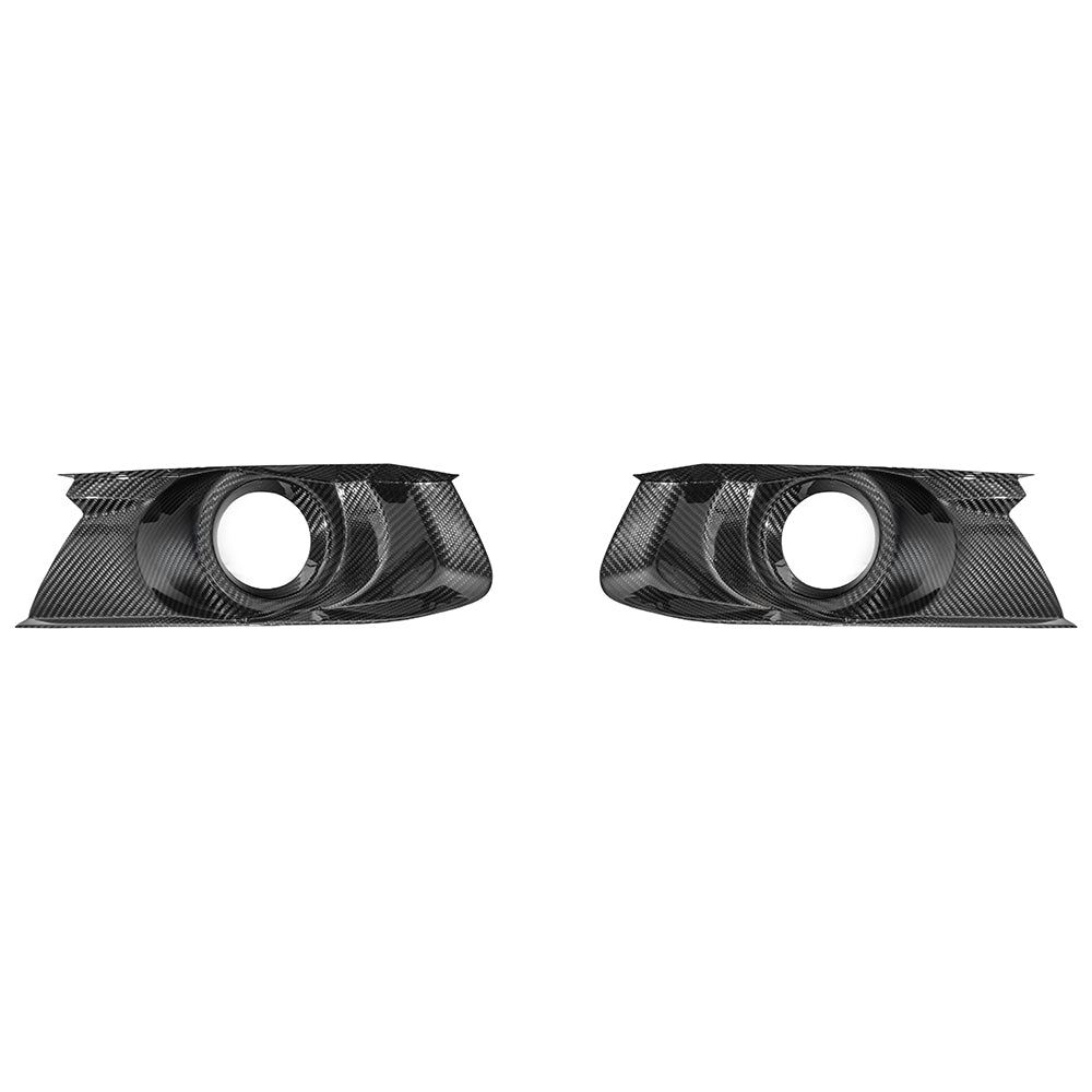 2015-17 Ford Mustang DRY CABON FIBER Front Bumper Fog Light Bezel Cover Pair image 1