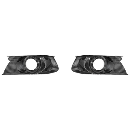 2015-17 Ford Mustang DRY CABON FIBER Front Bumper Fog Light Bezel Cover Pair image 1