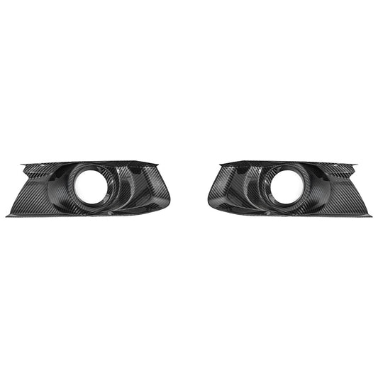 2015-17 Ford Mustang DRY CABON FIBER Front Bumper Fog Light Bezel Cover Pair image 1