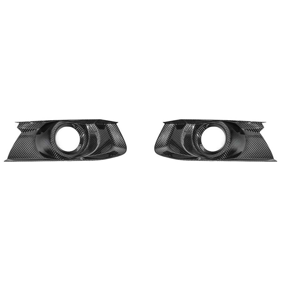 2015-17 Ford Mustang DRY CABON FIBER Front Bumper Fog Light Bezel Cover Pair image 1