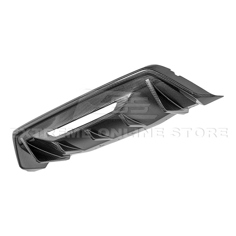 2024+ Ford Mustang Rear Finned Dry Carbon Fiber Bumper Diffuser image 1