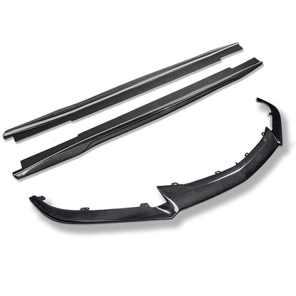 2016-19 Cadillac CTS-V Carbon Fiber Front Splitter Wheel Arch& Side Skirts Rockerst image 20