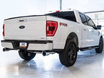 AWE 0FG Dual Split Rear Exhaust for '21+ Ford F-150 - 5 Chrome Silver Tips image 5