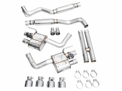 AWE SwitchPath™ Exhaust for S650 Ford Mustang GT Fastback - Quad Chrome Silver Tips image 17
