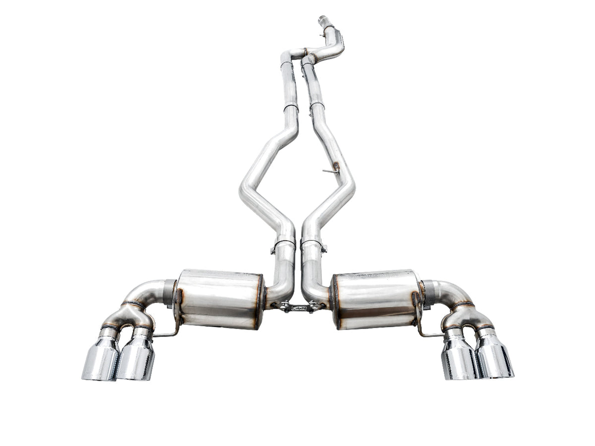 AWE Non-Resonated Touring Edition Exhaust for G2X M340i / M440i - Chrome Silver Tips image 1