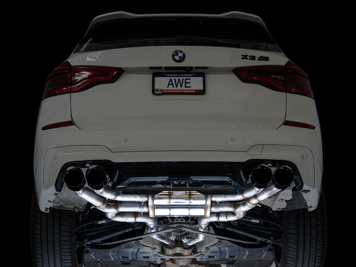 AWE Valved SwitchPath™ Axleback Exhaust for BMW F97 X3 M / F98 X4 M - Diamond Black Tips image 5