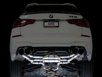 AWE Valved SwitchPath™ Axleback Exhaust for BMW F97 X3 M / F98 X4 M - Diamond Black Tips image 5