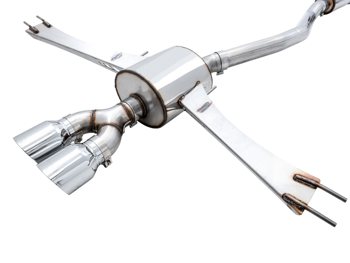AWE Touring Edition Exhaust for 10th Gen Civic Si Coupe / Sedan (includes Front Pipe) - Dual Chrome Silver Tips image 9