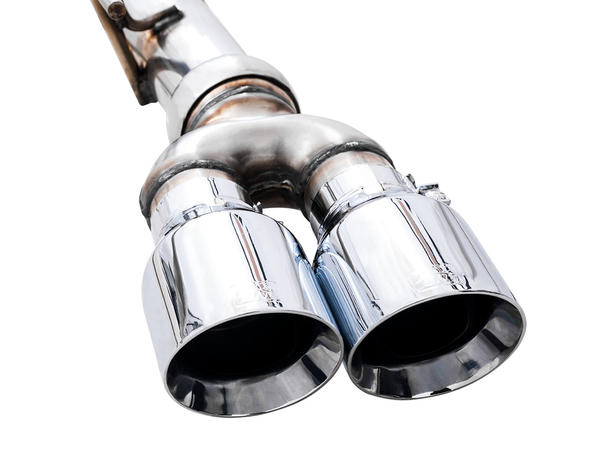 AWE 0FG Catback Split Rear Exit Exhaust for 4th Gen Silverado/Sierra 1500 5.3L (With Bumper Cutouts) - Quad Chrome Silver Tips image 7