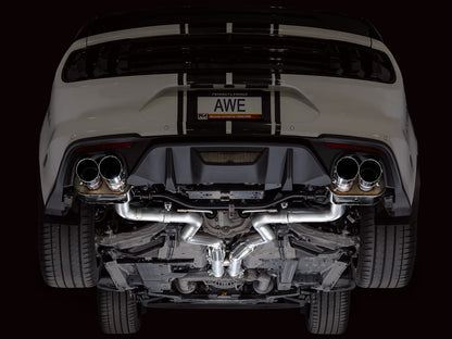 AWE SwitchPath™ Cat-back Exhaust for '18-'23 S550 Mustang GT - Quad Chrome Silver Tips image 8