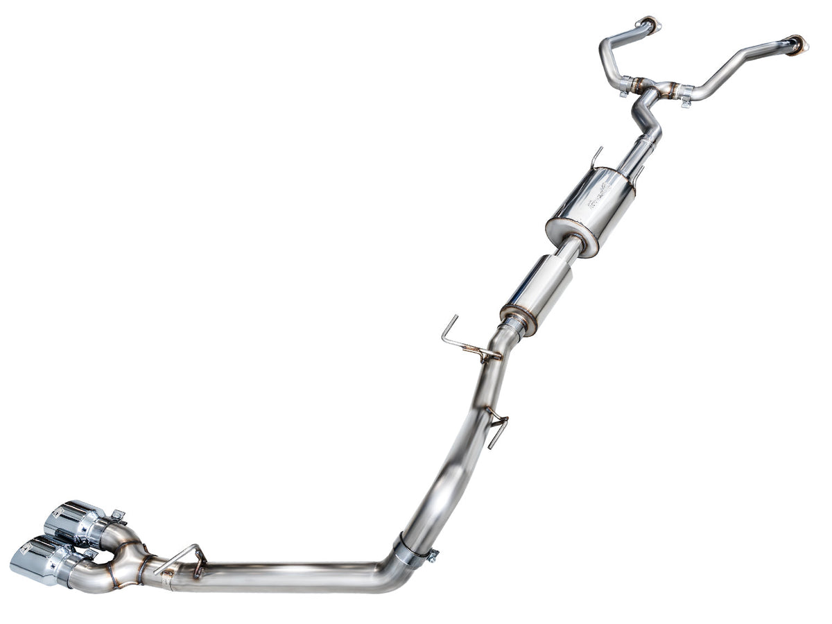 AWE 0FG Exhaust for 3rd Gen Toyota Tundra - Dual Chrome Silver Tips image 1