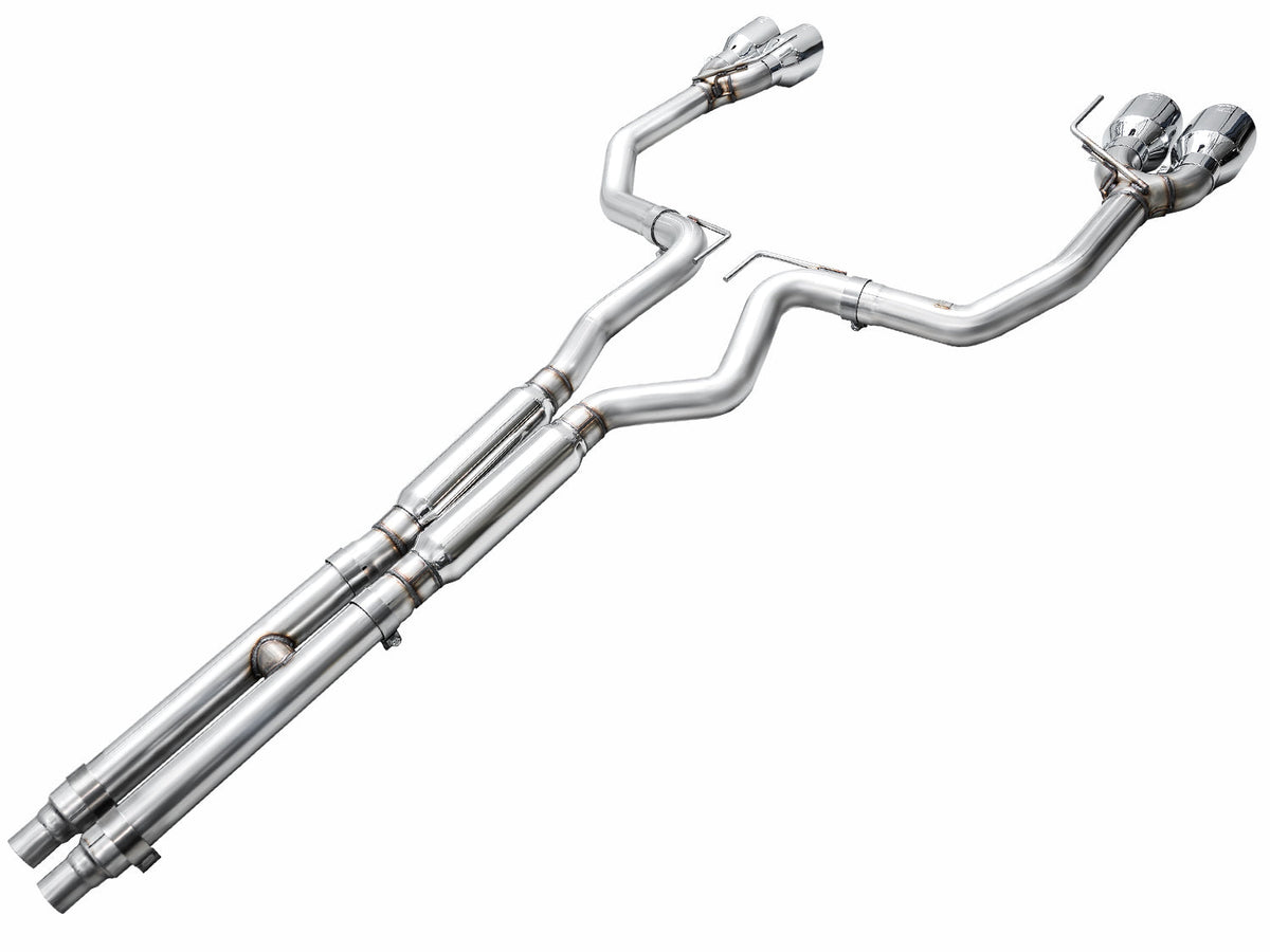 AWE Track Edition Exhaust for S650 Ford Mustang Dark Horse - Quad Chrome Silver Tips image 12