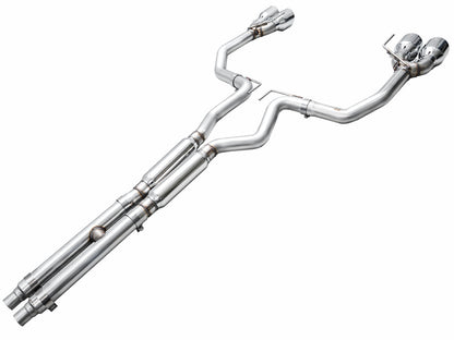 AWE Track Edition Exhaust for S650 Ford Mustang Dark Horse - Quad Chrome Silver Tips image 12
