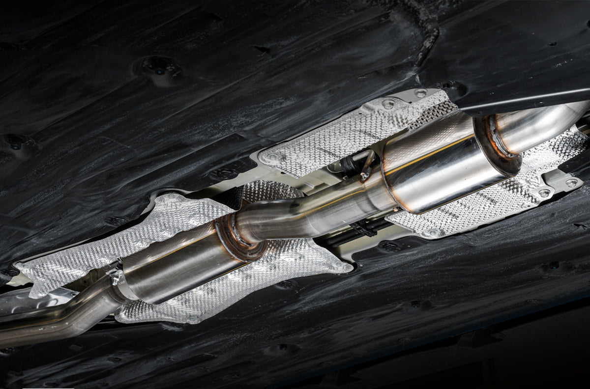 AWE Touring Edition Exhaust for FK8 Civic Type R (includes Front Pipe and DualPhase Mid Pipe) - Triple Diamond Black Tips image 2