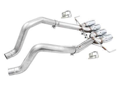 AWE Track Edition Axleback Exhaust for C7 Corvette Stingray / Z51 / Grand Sport / Z06 / ZR1 -- Chrome Silver Tips (includes AWE AFM valve simulators) image 1
