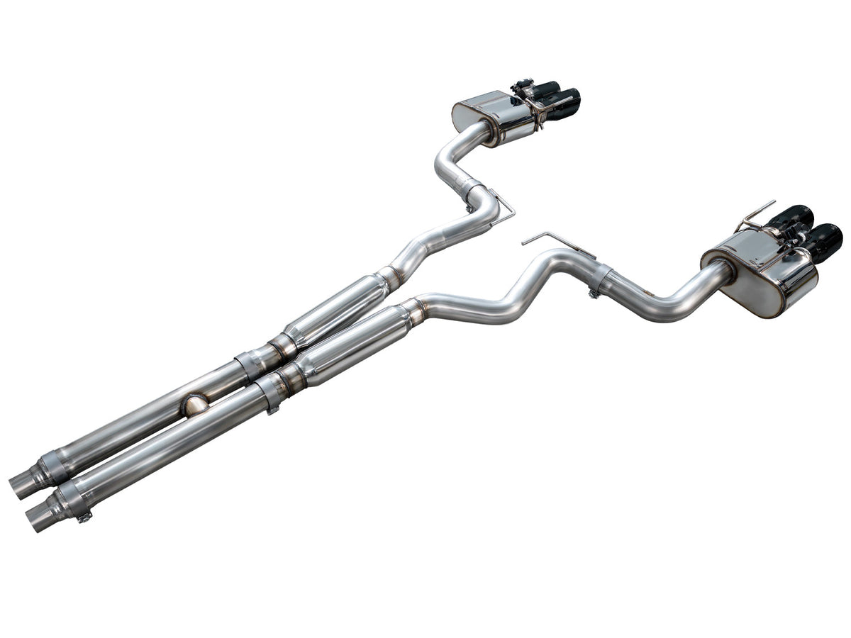 AWE SwitchPath™ Cat-back Exhaust for '18-'23 S550 Mustang GT - Quad Diamond Black Tips image 11