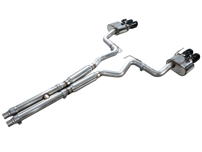 AWE SwitchPath™ Cat-back Exhaust for '18-'23 S550 Mustang GT - Quad Diamond Black Tips image 11