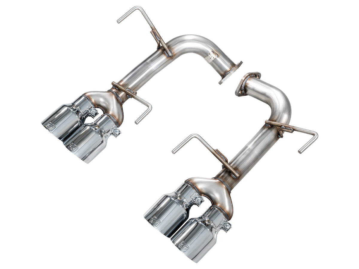 AWE Track Edition Axleback Exhaust for VB Subaru WRX - Chrome Silver Tips image 1