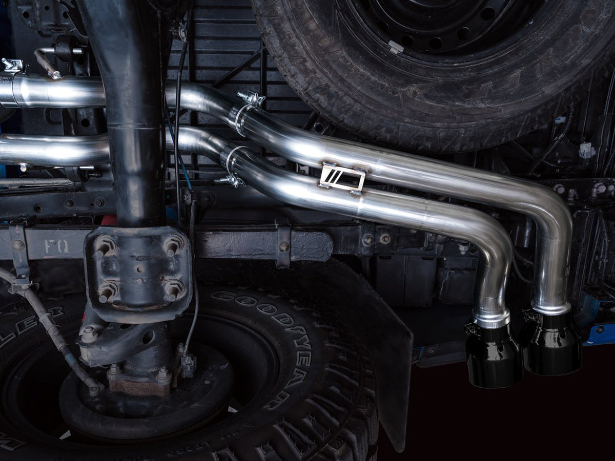 AWE 0FG Exhaust with BashGuard for 3rd Gen Tacoma - Dual Diamond Black Tips image 7