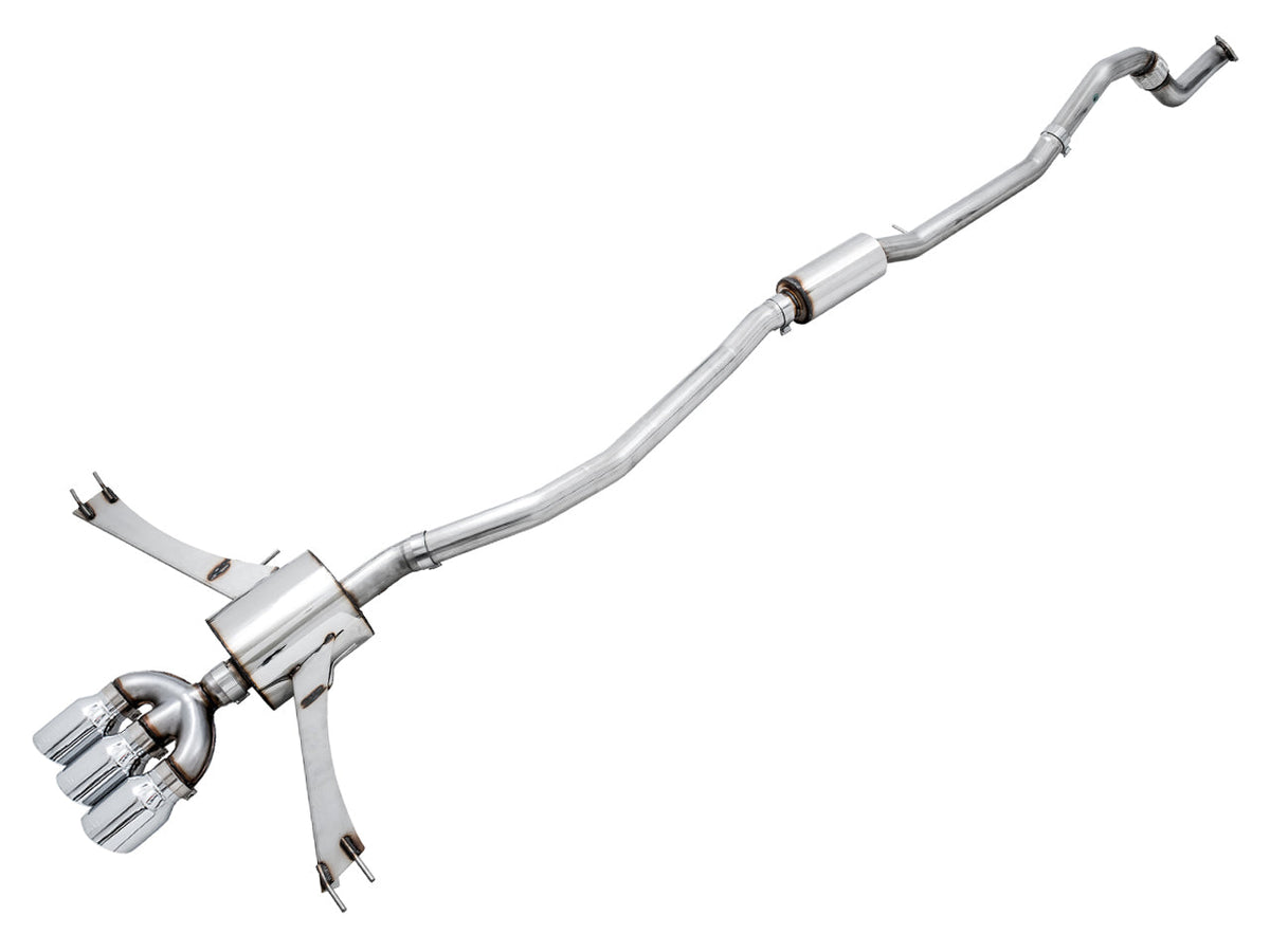 AWE Touring Edition Exhaust for 10th Gen Civic Si Coupe / Sedan (includes Front Pipe) - Triple Chrome Silver Tips image 1