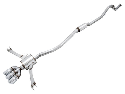 AWE Touring Edition Exhaust for 10th Gen Civic Si Coupe / Sedan (includes Front Pipe) - Triple Chrome Silver Tips image 1