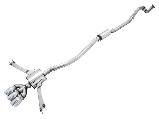 AWE Touring Edition Exhaust for 10th Gen Civic Si Coupe / Sedan (includes Front Pipe) - Triple Chrome Silver Tips image 1